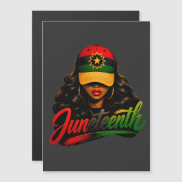 Juneteenth Schwarze Afro Frauen Melanin Freiheit 1 Magneteinladung