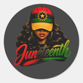 Juneteenth Schwarze Afro Frauen Melanin Freiheit 1 Runder Aufkleber