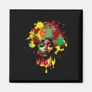 Juneteenth Schwarze Frau Afro Königin Melanin Farb Magnet