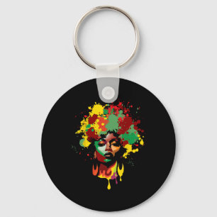 Juneteenth Schwarze Frau Afro Königin Melanin Farb Schlüsselanhänger