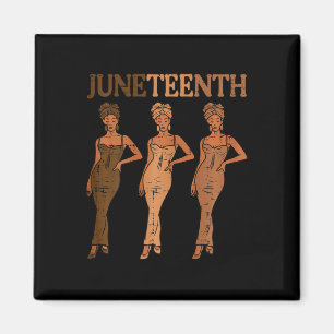 Juneteenth-Schwarze-Frauen-Kleid 1865 Melanin Frau Magnet