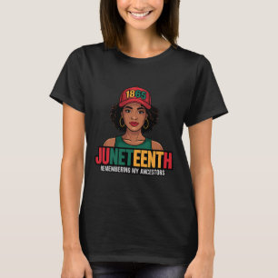 Juneteenth Schwarze Frauen Melanin Königin Seit 18 T-Shirt