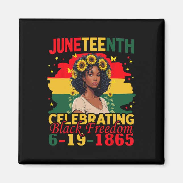 Juneteenth Schwarze Freiheit 19. Juni 1865 Afroame Magnet (Vorne)