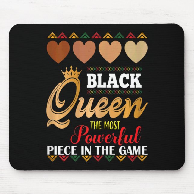 Juneteenth schwarze Königin mächtigste Schach afri Mousepad (Vorne)