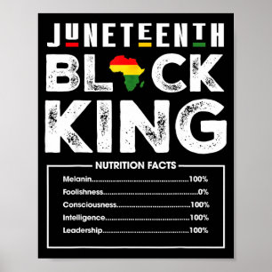 Juneteenth schwarzer König Nährwertangaben Männer  Poster