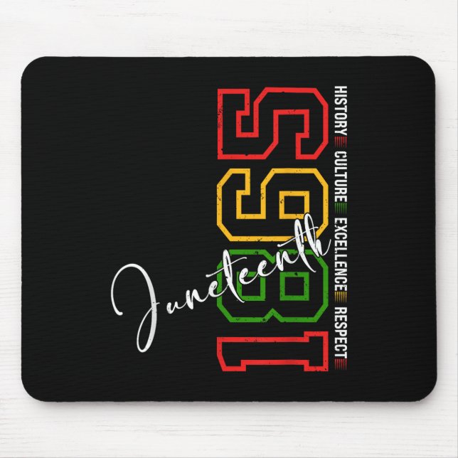 Juneteenth-Shirts Frauen Männer Afroamerikanisch J Mousepad (Vorne)