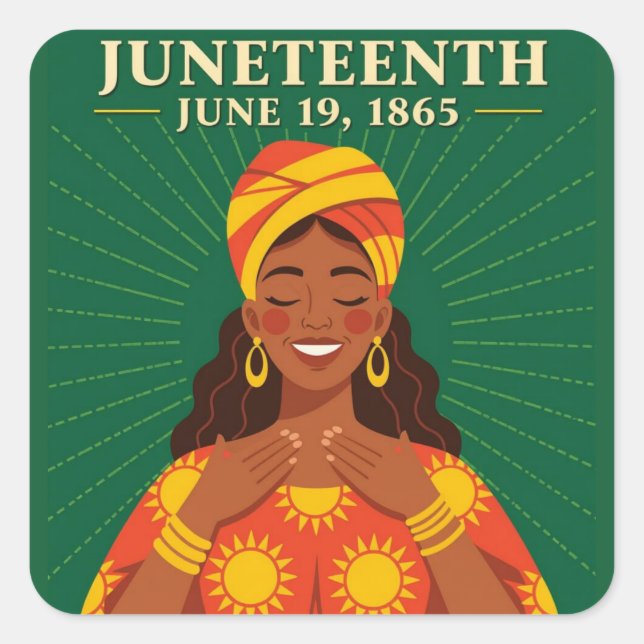 Juneteenth Square Aufkleber (Vorderseite)