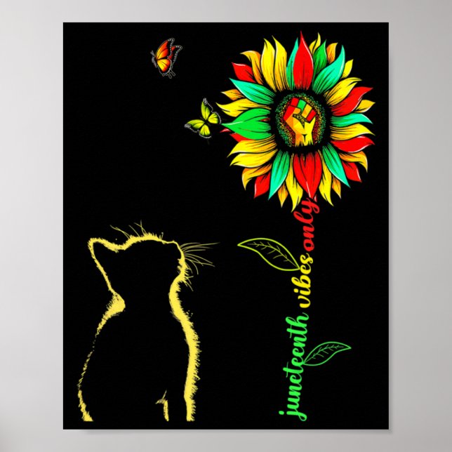 Juneteenth Stimmung nur 1865 Sonnenblume schwarze  Poster (Vorne)