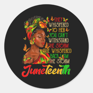 Juneteenth Storm Black History Monat Runder Aufkleber