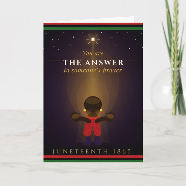 Juneteenth The Answer Grußkarte Feiertagskarte (Vorderseite)