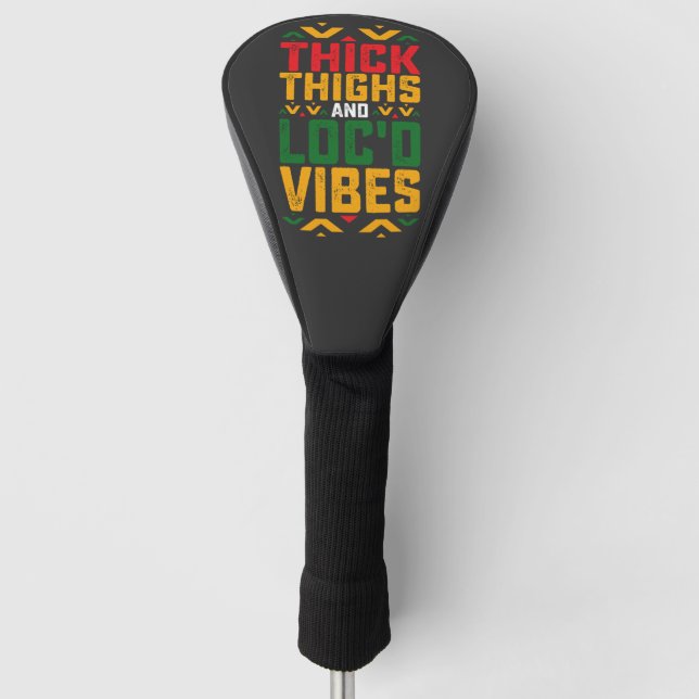Juneteenth Thick Locd Vibes African American Golf Headcover (Vorderseite)