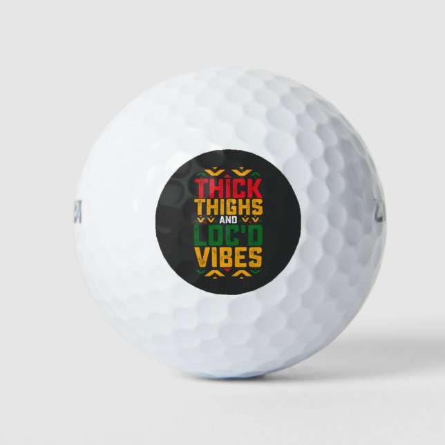 Juneteenth Thick Locd Vibes African American Golfball (Vorderseite)