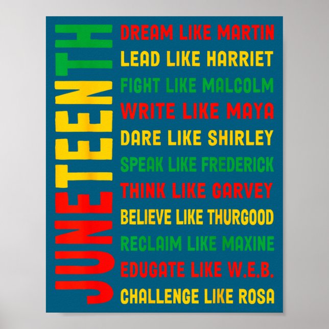 Juneteenth träumen wie Martin schwarze Geschichte  Poster (Vorne)