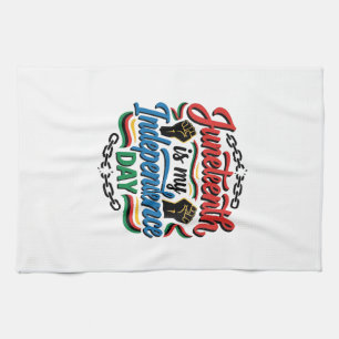 Juneteenth Unabhängigkeitstag Vintage-Shirt-Design Geschirrtuch