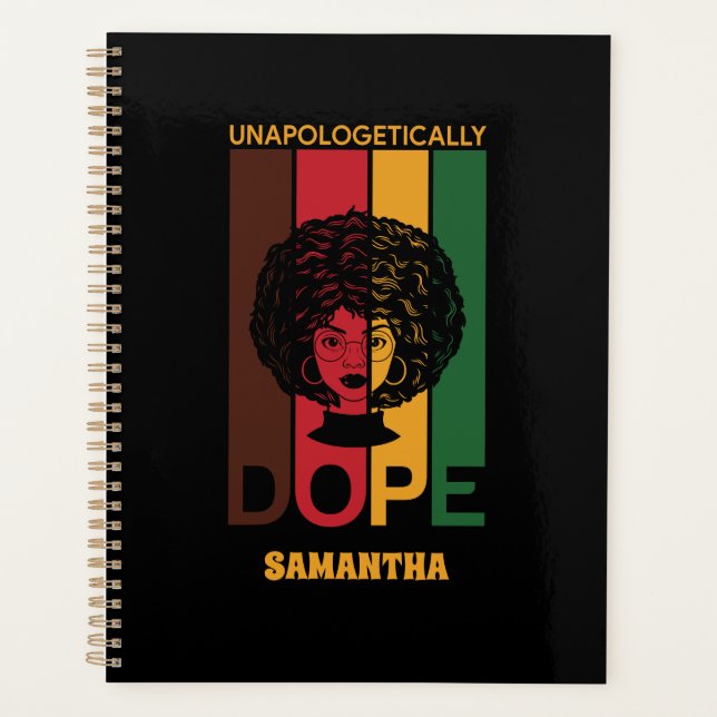 Juneteenth | Unapologetically Dope | Afro Woman Planer (Vorderseite)