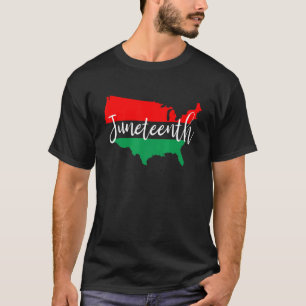 Juneteenth USA Karte Afrikanische schwarze Freihei T-Shirt
