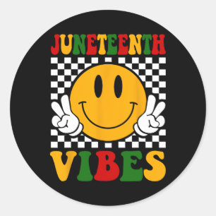 Juneteenth Vibes Boys Girls Kids Black African Ame Runder Aufkleber