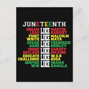 Juneteenth Vibes Only Melanin Sista Bruh Black Luv Feiertagspostkarte