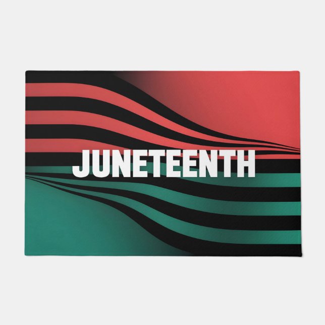 Juneteenth Wavy Stripes Design Fußmatte (Vorderseite)
