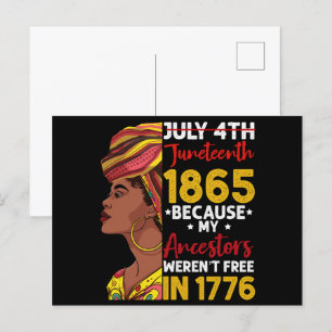 Juneteenth, weil meine Vorfahren 1776 nicht frei w Postkarte