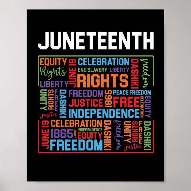Juneteenth Words Black History American African Poster (Vorne)