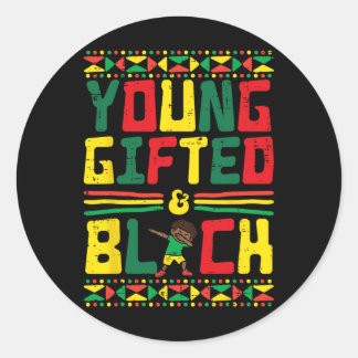 Juneteenth Young gab African Boy Dab Toddler Bo Runder Aufkleber