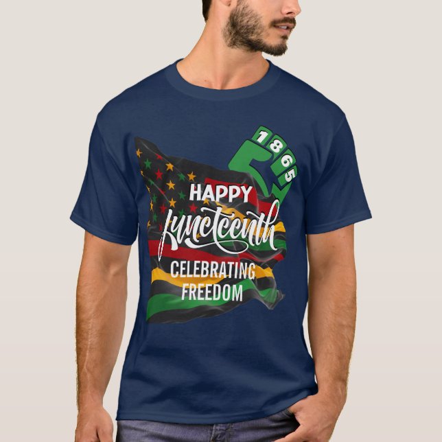 JUNETEENTY African American Flag T-Shirt (Vorderseite)