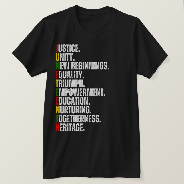 JUNETEENTY - Farbiger Text T-Shirt (Design vorne)