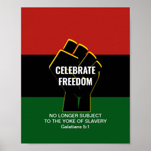 Juneteeth CELEBRATE FREEDOM Anpassbare Schrift Poster