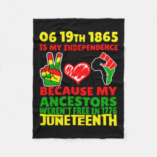 Junetest ist mein Unabhängigkeitstag frei Schwarz  Fleecedecke
