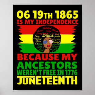 Junetest ist mein Unabhängigkeitstag frei Schwarz Poster
