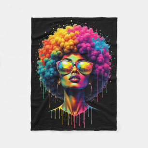 Juneteste Queen Afro Melanin Tropfen Black Pride Fleecedecke