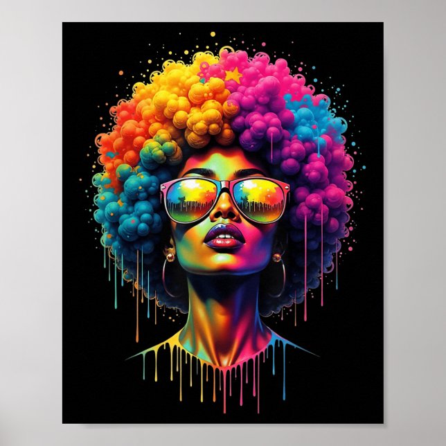 Juneteste Queen Afro Melanin Tropfen Black Pride Poster (Vorne)