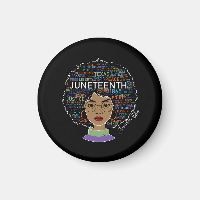 Junetezehnt | Schwarze Frau | Schwarze Rechte Magnet (Vorne)