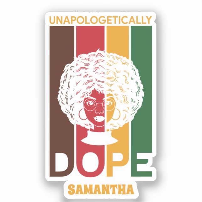 Junetezehnt | Unapologetisch Dope | Afro Woman Aufkleber (Vorderseite)