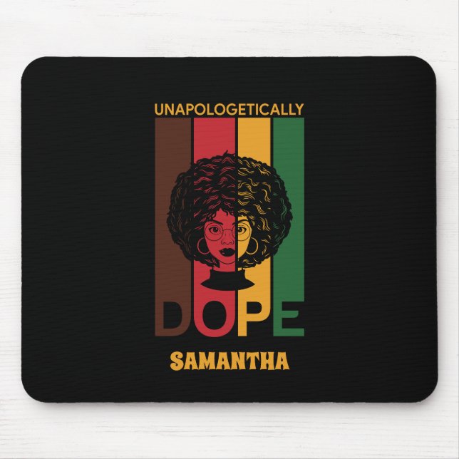 Junetezehnt | Unapologetisch Dope | Afro Woman Mousepad (Vorne)