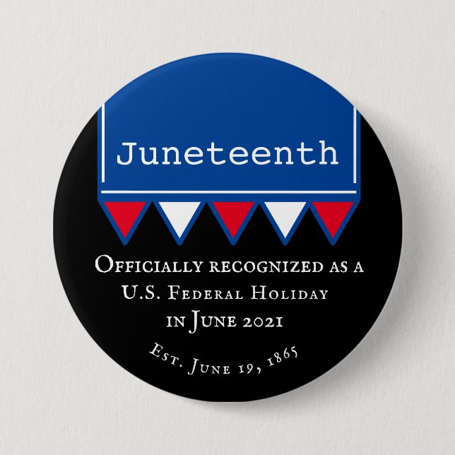Junetezehnte US Bundesstaatlich Holiday Patriotic Button (Vorderseite)