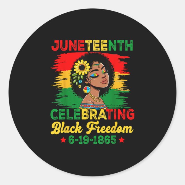 Junetste Flag feiert Juneteen zur Juneteen "Black  Runder Aufkleber (Vorderseite)