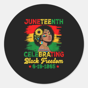 Junetste Flag feiert Juneteen zur Juneteen "Black Runder Aufkleber