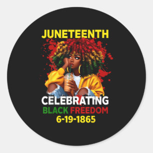 Junetste Flag feiert Juneteen zur Juneteen "Black Runder Aufkleber
