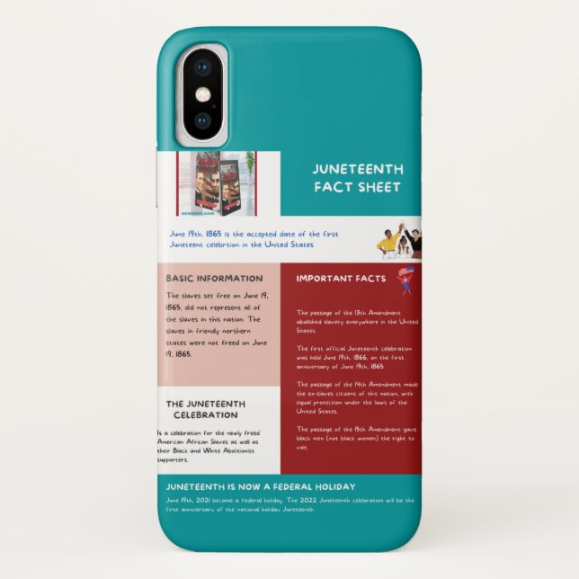 Junetzehnte Factsheet Case-Mate iPhone Hülle (Rückseite)