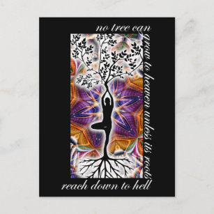 Jung Motivierend Quote Tree Roots Heaven Mandala Postkarte