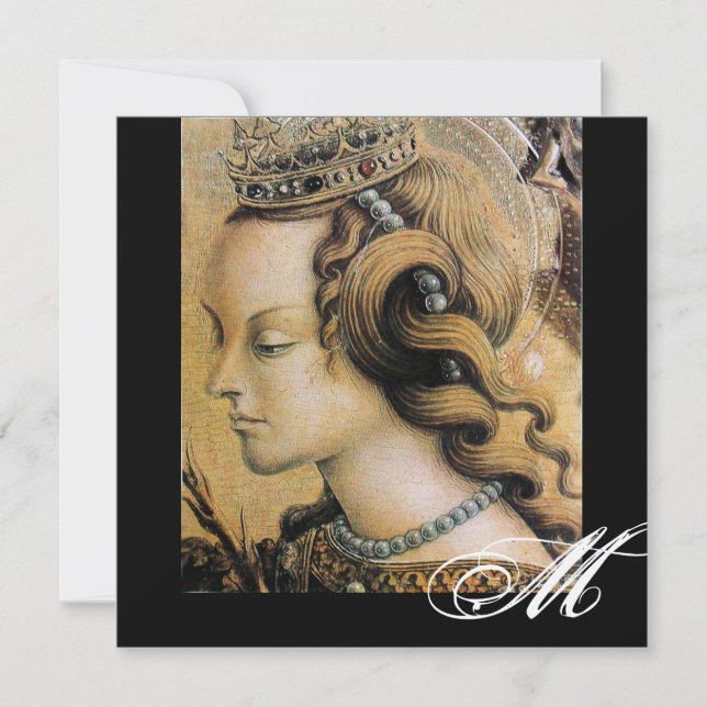 JUNG PRINCESS SWEET 16-PARTY-Monogramm Gold Einladung (Vorderseite)