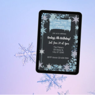 Jung, Wild & Frozen-Schneeblume Geburtstag Einladung