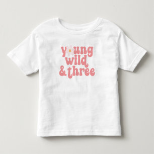 Jung Wild Three Daisy 3. Geburtstag Kleinkind T-shirt