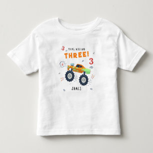 Jung, Wild und Drei 3. Geburtstag Kinder Monster A Kleinkind T-shirt