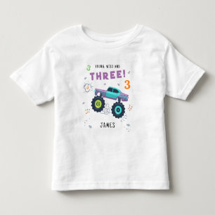 Jung, wild und drei 3. Geburtstag Kinder Monster-A Kleinkind T-shirt