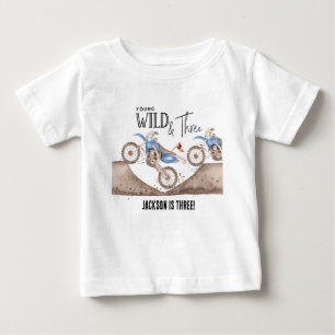 Jung Wild Und drei Blue Dirt Bike 3. Geburtstag Baby T-shirt
