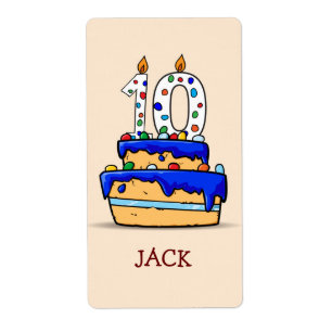 Junge 10. Geburtstag, 10 auf Sweet Blue Cake