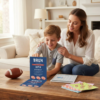 Junge 10th Birthday Invitation, moderne Slang bruh Einladung